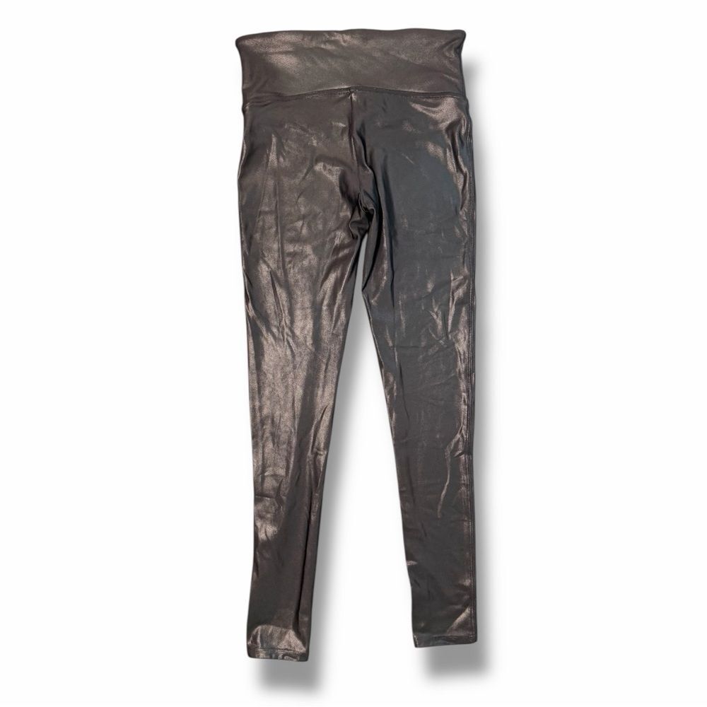 Spanx Womens Faux Leather Leggings Black Medium Petite
